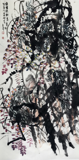 道金平作品《香风留美人》68x138cm,2018年