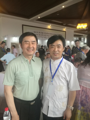 第二届“古建与书画之美”作品展活动与中国民协顾问、中国民协原分党组书记、中国民协原分副主席兼秘书长、中国书协理事罗杨合影